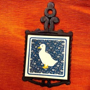 Vintage Cast Iron Trivet/ Potholder 9in long x 5 in wide